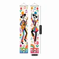 Mexican Day of the Dead banners with colorful skeleton mariachi and dancer patterns - Guitar and Dancing Skeleton (16)