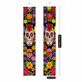 Day of the Dead porch banners featuring vibrant sugar skull and floral motifs, 70.8 inch height - Sugar Skull Red Rose (29)