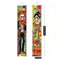 Vibrant Day of the Dead Mexican skull couplet banners for festive party wall decoration - Traditional Male and Female Skeleton (32)