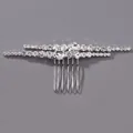 Elegante peineta de novia vintage de plata con cristales de circón brillantes para - Peine Versátil Retro Plateado Hs-j7079s