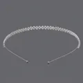 Elegant silver headband with pavé-set sparkling rhinestones in a refined lattice design - Silver (TS-J2245)