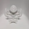 Statuina maschera teschio di mostro stile dark stampata in 3D bianco - Ornamento viso di fantasma PS