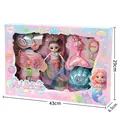 Set de regalo de muñeca princesa sirena para niñas con accesorios 43x29cm - Juego de muñeca accesorios para el pelo princesa sirena 007-223