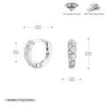 S925 sterling silver hoop earrings with full zircon stones, size and weight details shown - Silver (5.5mm)