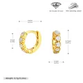 Gold-plated 925 sterling silver huggie hoop earrings with premium 5A grade zircon stones - Gold (5.5mm)