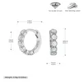 925 sterling silver hoop earrings with 5A grade zircon stones, 0.9cm diameter SKU variant - Silver (6.5mm)