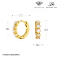 S925 sterling silver hoop earrings with 5A zircon inlay, gold finish - Gold (6.5mm)