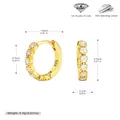 Premium S925 sterling silver huggie hoop earrings with 5A grade zircon in gold finish - Gold (7.5mm)