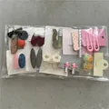 Comprehensive set of assorted Korean style hair clips featuring bow and marble designs - Hair Clip Set (P20) / 10 Cards / Mix Colors