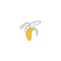 Cute and playful peeled banana enamel pin brooch with vibrant yellow and white finish - Banana Style
