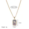 Collana con ciondolo a delfino in stile tarocchi dorato con smalto colorato e zirconi - Collana Delfino