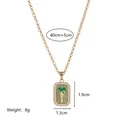 Collana dorata tropicale con ciondolo tarocchi palma e zirconi incastonati - Collana Palma