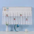 White lace air conditioner dust cover featuring red cherry embroidery and floral patterns - Regular Model [Approx. 20*92cm] / Meteor Shower Wave with Cherry Accessory