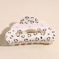 Leopard print and pink plaid acrylic hair claw clip for women's bun hairstyles - Leopard Print Cloud Shape Claw