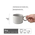 Taza de café retro de cerámica con rejilla gris, capacidad 330 ml, estilo nórdico - Taza Blanca A Cuadros Con Diseño De Ventana 330 Ml (pequeño Defecto). / 301-400ml