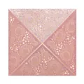 Detailed close-up of pink glitter laser-cut lace pattern on a square invitation card - Glitter Pink