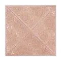 Macro detail of laser-cut rose gold glitter wedding invitation with lace floral pattern - Glitter Champagne Gold