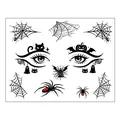 Halloween temporary face tattoo stickers featuring black spiders, webs and pumpkins. - Halloween Spider 2 / 17.2x13.2