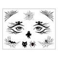 Halloween face tattoo stickers with gothic spider web and bat designs for costume party - Halloween Spider 5 / 17.2x13.2