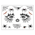 Halloween face tattoo stickers with spiders and spider webs for masquerade party makeup. - Halloween Spider 6 / 17.2x13.2