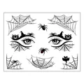Detailed view of Halloween face tattoos featuring spooky spider webs and bats design - Halloween Spider 9 / 17.2x13.2