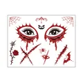Detailed view of Halloween face tattoo stickers for Day of the Dead party makeup - Halloween Scar 3 / 17.2x13.2