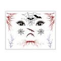Detailed view of Halloween temporary face tattoo sheet with spider webs and scars. - Halloween Scar 5 / 17.2x13.2