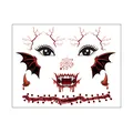 Halloween Day of the Dead temporary face tattoo stickers with bloody fangs and bat wings - Halloween Scar 6 / 17.2x13.2