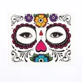 Halloween Day of the Dead colorful sugar skull face tattoo sticker for festive makeup - Pattern 4 / 17.2x13.2