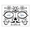 Sugar skull face tattoo sticker for Day of the Dead Halloween masquerade parties - Pattern 12 / 17.2x13.2