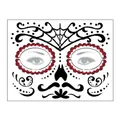 Halloween Day of the Dead face tattoo sticker with skull and spider web design - Pattern 13 / 17.2x13.2