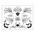 Temporary spider web and bat face tattoo stickers for Halloween masquerade party makeup - Spider 4 / 17.2x13.2