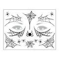 Halloween black spider web and spider face tattoo stickers for masquerade parties - Spider 5 / 17.2x13.2