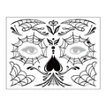 Intricate black spider web face tattoo stickers for Halloween and Day of the Dead masquerade - Spider 3 / 17.2x13.2