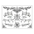 Halloween Day of the Dead face tattoo sticker with black spider web and skeleton motifs - Spider 1 / 17.2x13.2