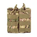 Tactical double M4 magazine pouch in multicam camouflage with MOLLE straps for outdoor gear - Double Pouch / CP Camouflage