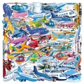 Set of 50 colorful waterproof cartoon airplane PET stickers for DIY decoration projects - Airplane / 52 Pieces/Pack / Colorful