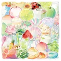 50 pieces waterproof watercolor PET stickers featuring colorful fruit and dessert motifs - Summer Vibe / 55 Pieces / Colorful