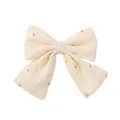 Elegante molletta per capelli a fiocco con stampa floreale crema per bambine stile accademico - Stile Stampa Ricamata a Margherita (3) / 1 Pezzo / Beige