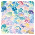 50pcs watercolor PET transparent stickers with cloud moon and star patterns - Cloud / 53 Pieces/Set / Colorful