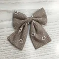Fermaglio per capelli con fiocco marrone a fiori per bambine stile accademico marrone - Stile Floreale a Pois (45) / 1 Pezzo / Marrone