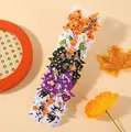 Halloween themed grosgrain ribbon bow hair clips set for girls in vibrant festive colors - Style E (10E)
