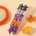 Halloween themed set of 10 ribbon bow hair clips with skull and pumpkin patterns - Style G (10G)