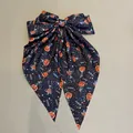 Nœud papillon Halloween avec motifs de citrouilles et chauves-souris noirs - Style Squelette Chauve-souris Citrouille Bleu Foncé (12)
