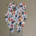 Grande barrette à cheveux Halloween avec imprimés citrouille et chauve-souris - Style Château Citrouille Chauve-souris Blanc (13)