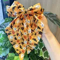 Grande pince à cheveux Halloween avec motifs fantômes citrouilles et chauves-souris orange - Style Citrouille Fantôme Orange (11)