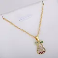 Elegant gold-plated pear pendant necklace decorated with sparkling colorful rhinestones - Multicolor Rhinestone Pear Necklace #2 (xl2)