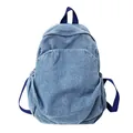 Zaino vintage in denim blu lavato per donna, perfetto per i viaggi e l'uso quotidiano - Azzurro