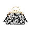 Pochette de soirée chic à paillettes noires et poignée dorée, parfaite pour les mariages - Style Pochette/Bandoulière / Coloré