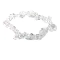 Pulsera elástica hecha a mano con chips de cristal de cuarzo transparente natural - Blanco Claro